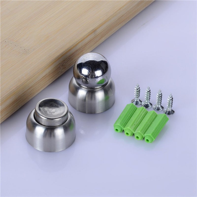 Cucumis Mini Powerful Magnetic Doorstop Cucumis 2 Pcs Stainless Steel Door Magnetic Door Stopper Heavy Duty Magnetism Door Holder for Bedroom Bathroom Kitchen Home Office - Image 5